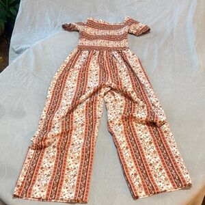 Inspired Hearts Boho Red and White Jumpsuit